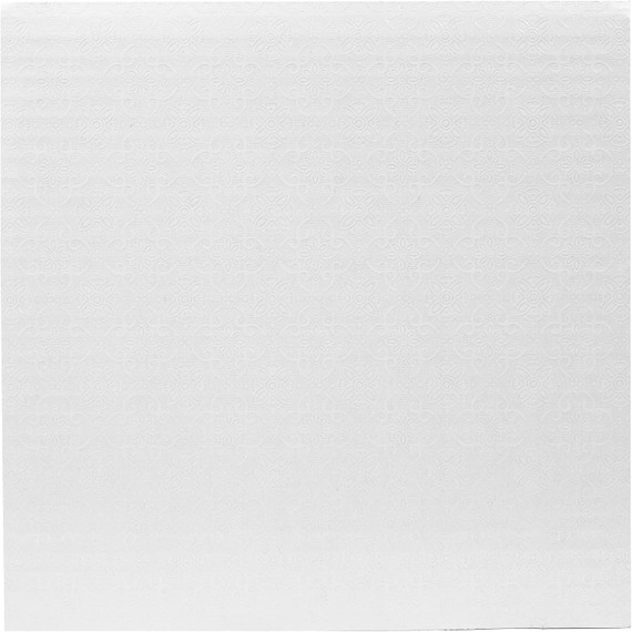 O'crème White Square Corrugated Cake Board, Straight edge, 3mm Thick , 6" x 6", Pk of 10