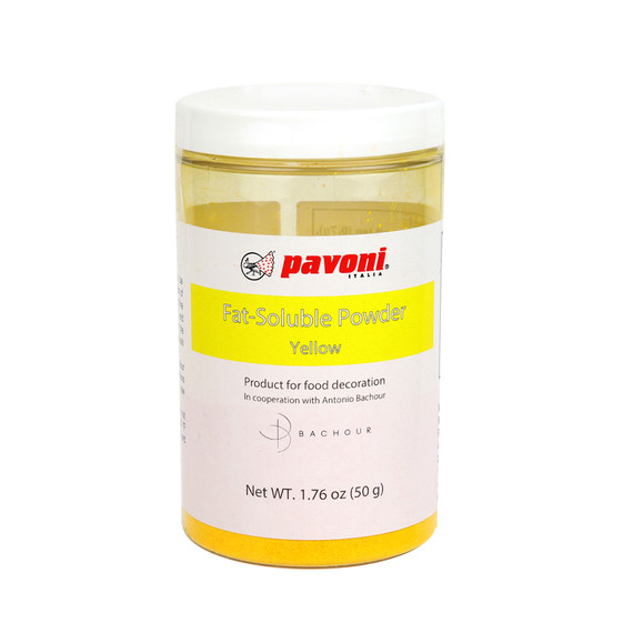 Pavoni Yellow Food Color Powder, Fat Soluble by Antonio Bachour 50 gr
