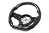 APR Carbon Fiber & Perforated Leather Steering Wheel w/ Paddles (Golf R Style - Silver Stitching)