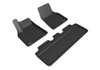 3D MAXpider 2020-2022 Tesla Model Y Kagu 1st & 2nd Row Floormats - Black