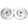 PowerStop Evolution Drilled, Slotted & Zinc Plated Front Brake Rotors for MK5 R32, MK6 Golf R, Passat & CC VR6 345x30 (Pair)