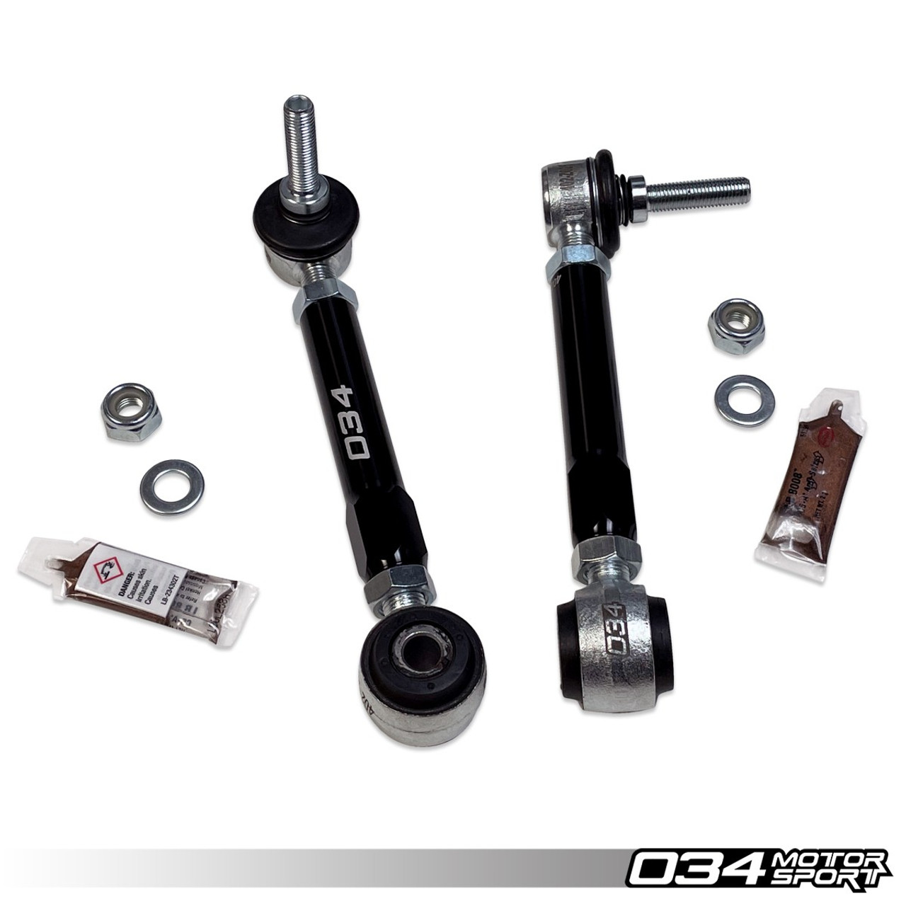 034Motorsport Dynamic+ Billet Adjustable Front Sway Bar End Links for Audi B8, B9, C7 & C8