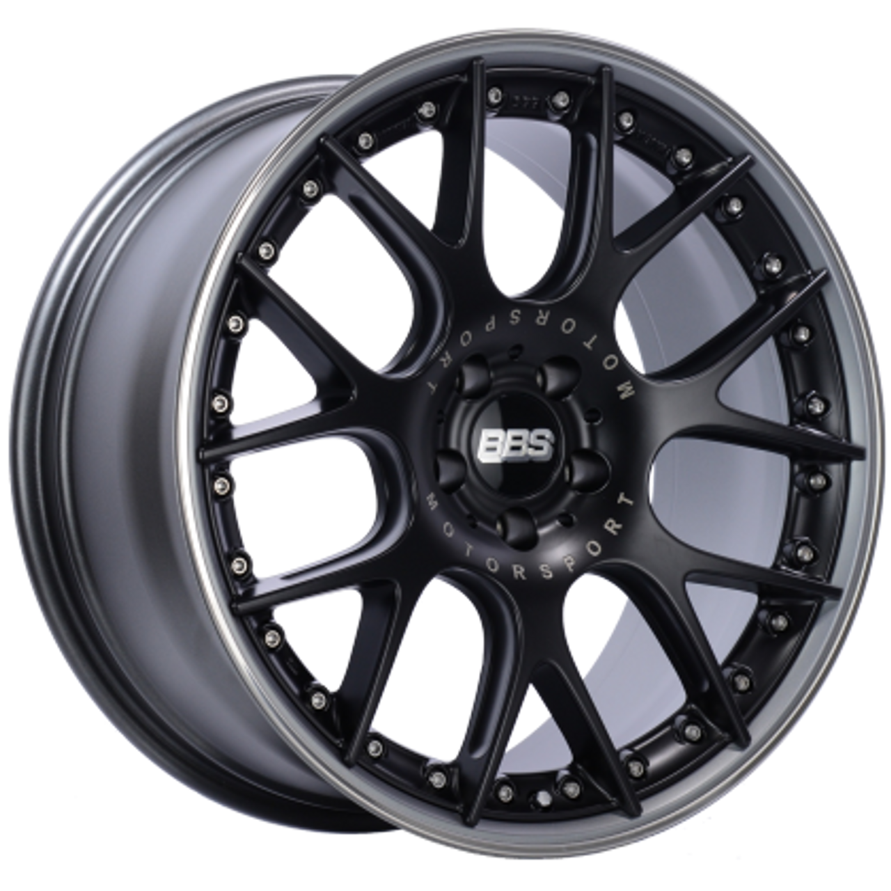 BBS CH-R II - Satin Black w/ Polished Rim Protector