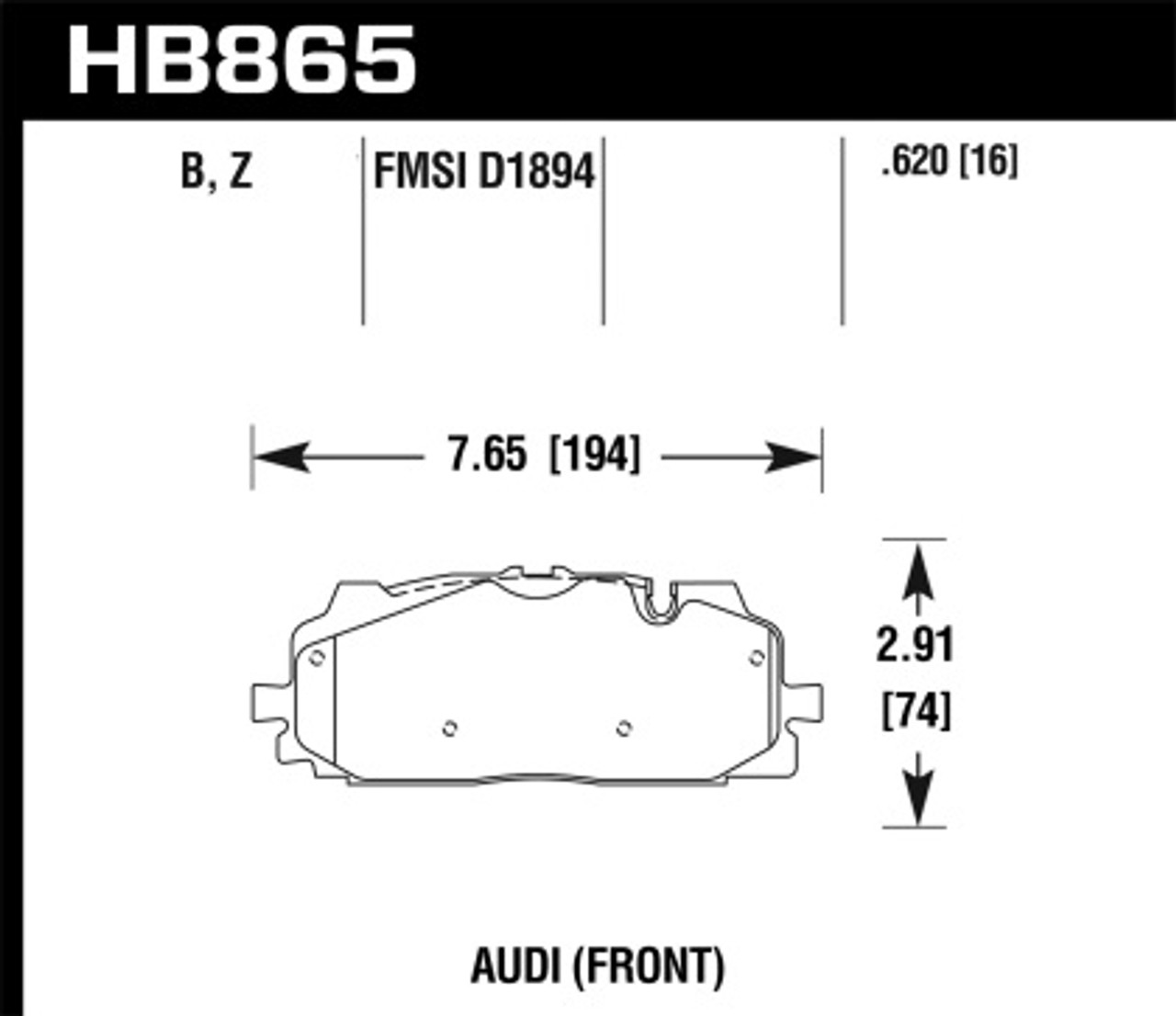 Hawk Performance Ceramic Front Brake Pads for B9 S4, S5, SQ5, C8 A6/A7 & D5 A8