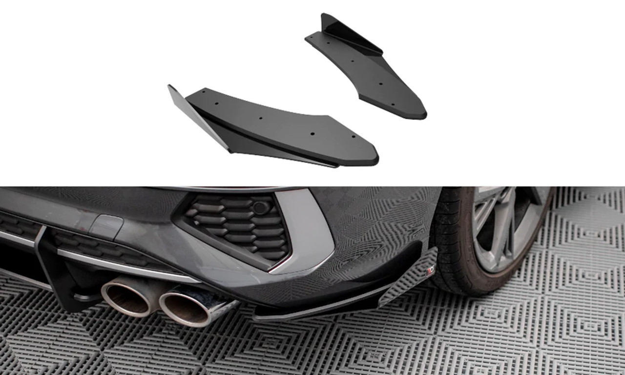 Maxton Design Street Pro Rear Side Splitters + Flaps for 8Y S3 Sedan