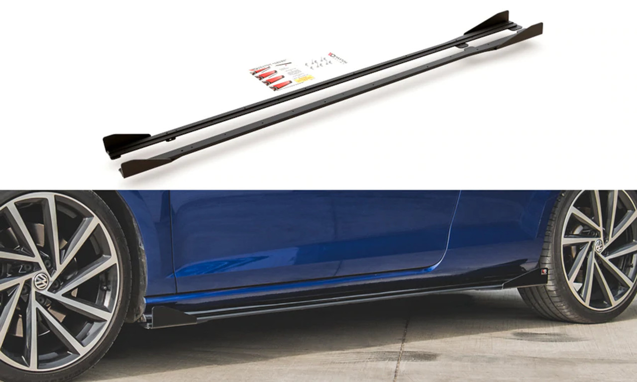 Maxton Design Racing Durability Side Skirt Diffusers & Flaps for MK7.5 Golf R