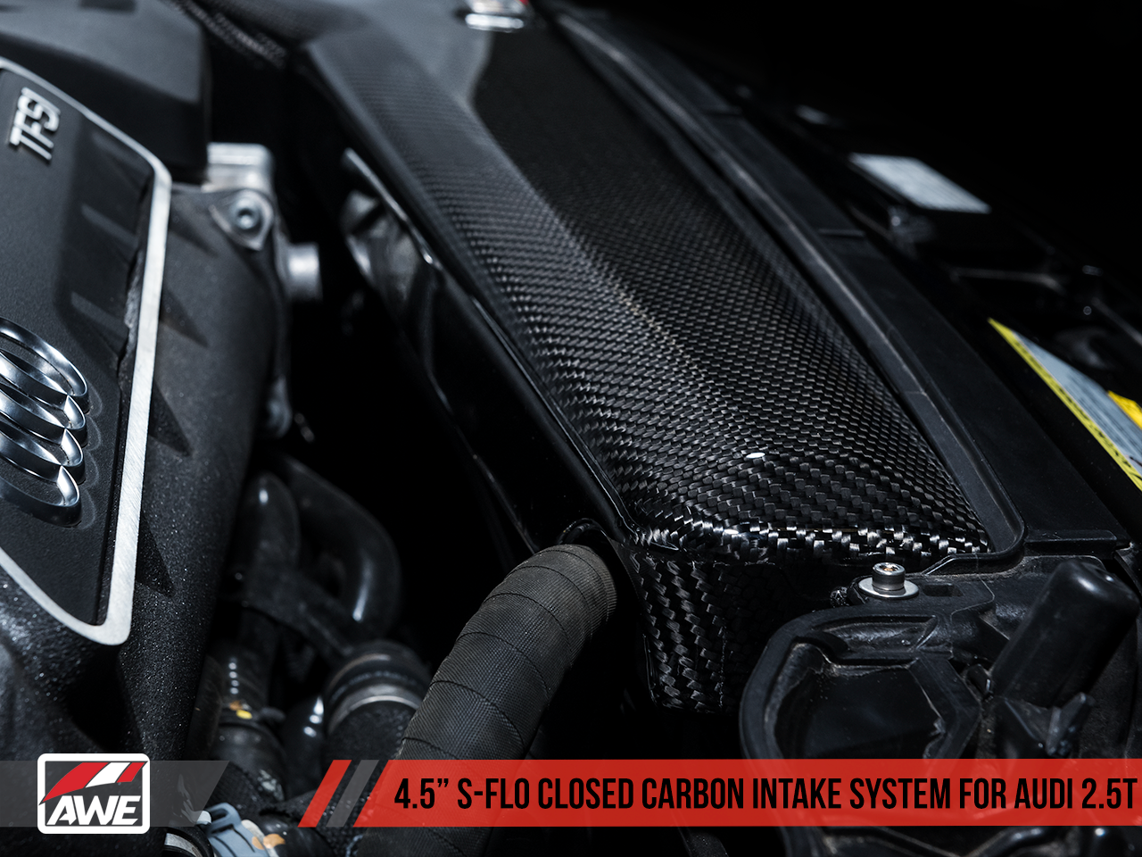 AWE 4.5" S-FLO Closed Carbon Intake System for 8V/8Y RS3 & 8S TTRS