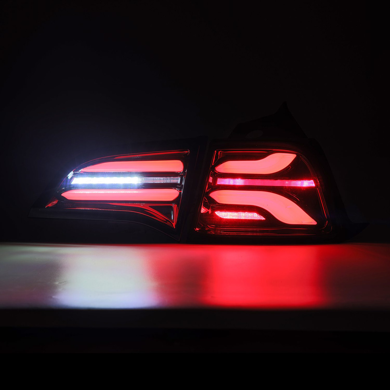 AlphaRex Pro Series LED Tail Lights for Tesla Model 3 & Model Y (w/o Amber signals) - Jet Black