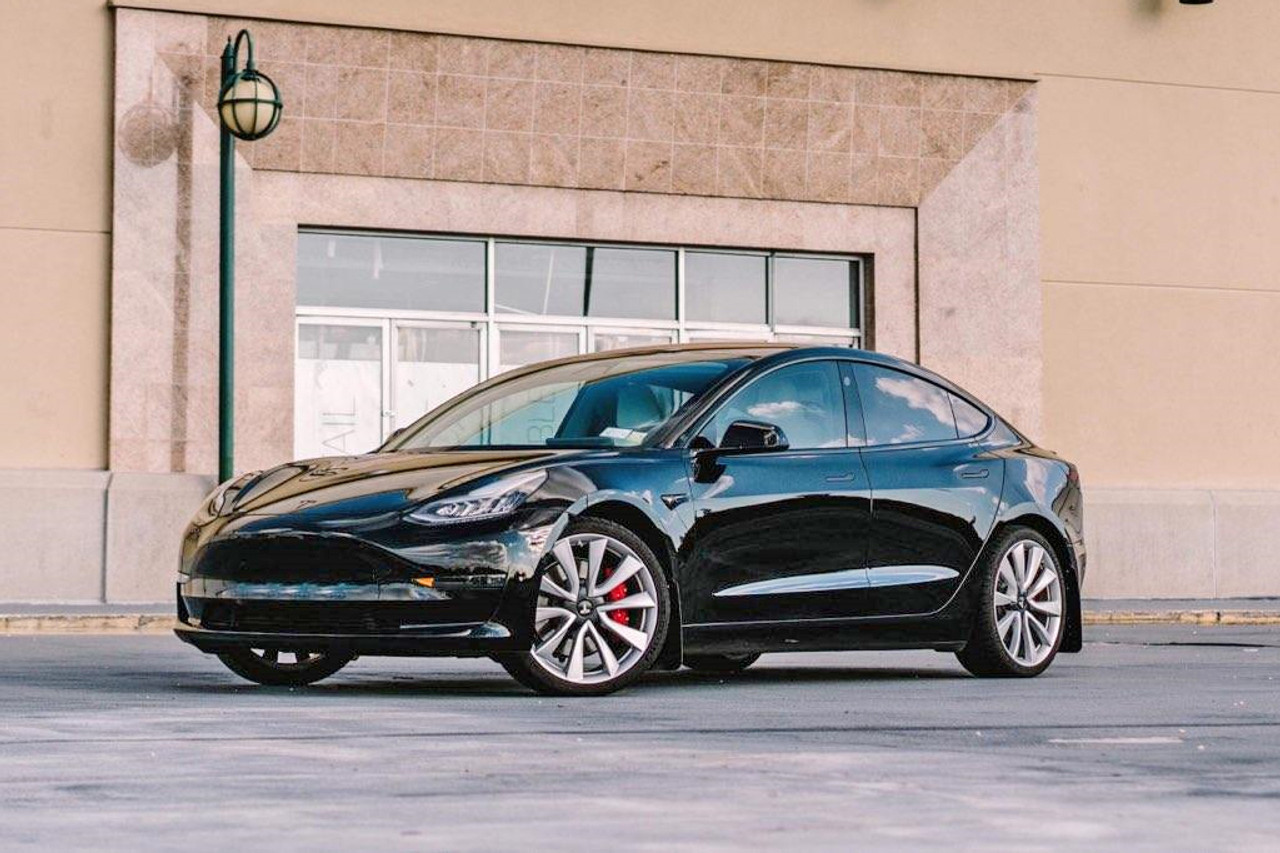 Rally Armor UR Black w/ Blue logo Mud Flaps for Tesla Model 3