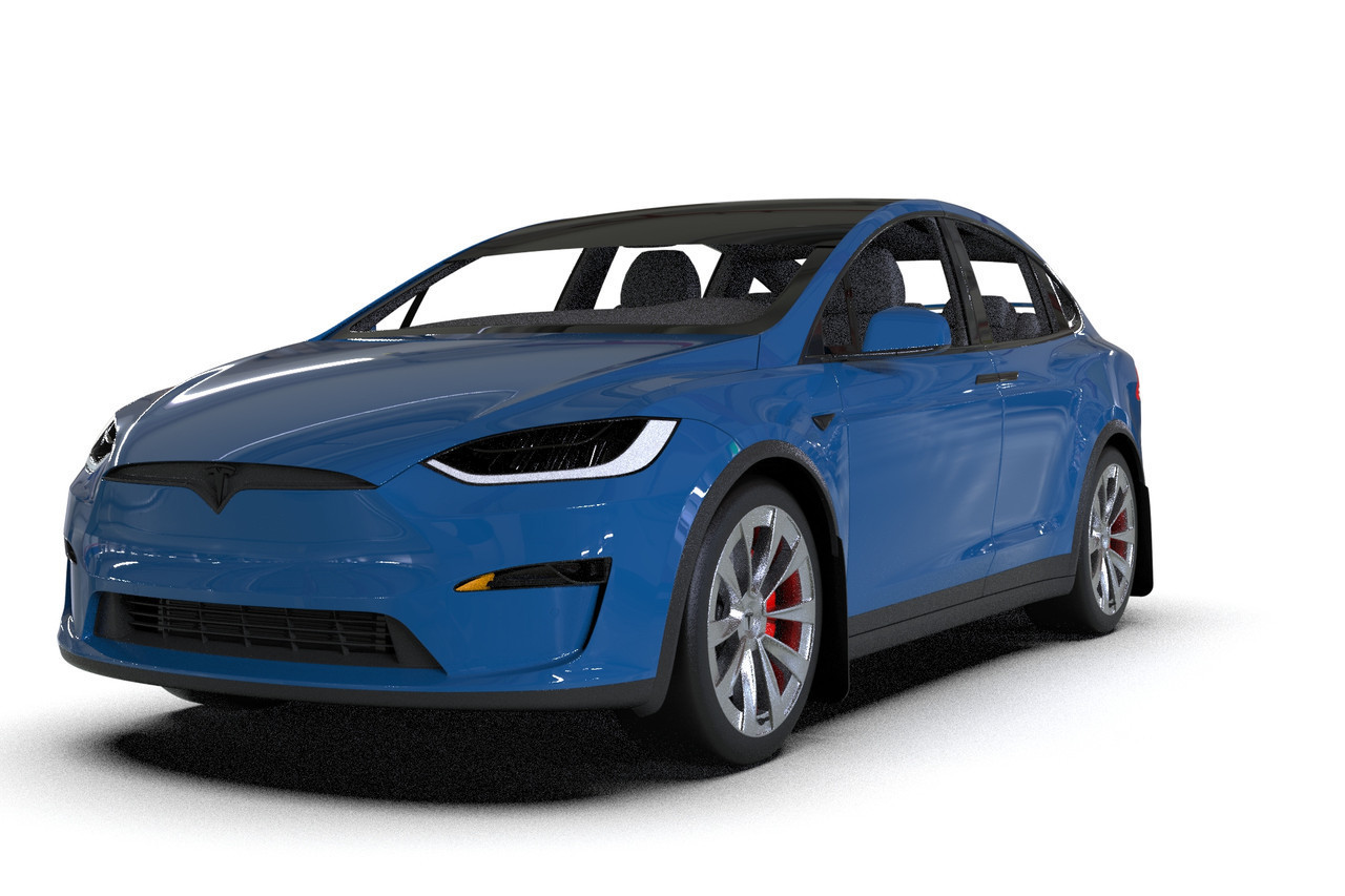 Rally Armor UR Black w/ Red logo Mud Flaps for Tesla Model X & X Plaid