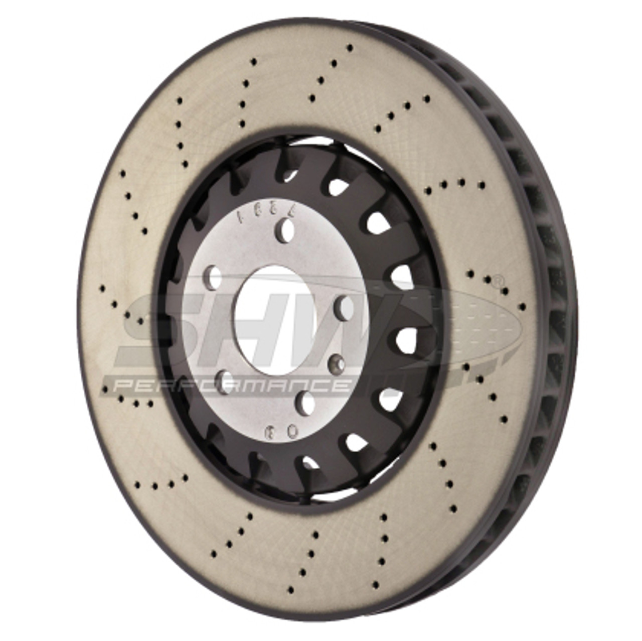 SHW Performance Front Cross-Drilled Lightweight Brake Rotors for MK8 Golf R  & 8Y S3 357x34 (Pair)