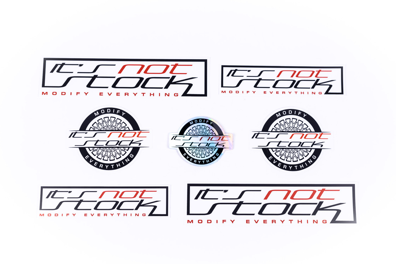 It's Not Stock Sticker Pack w/ Limited Edition Holographic Wheel Logo