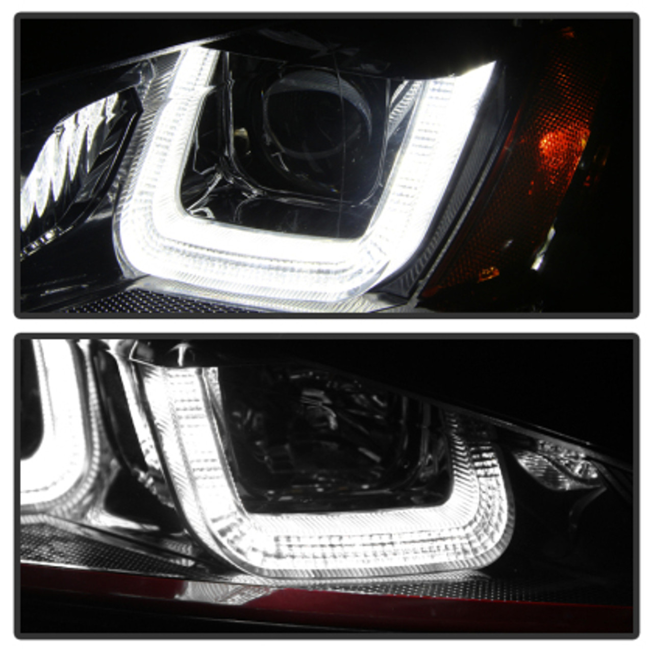Spyder Red Stripe Projector Headlights for MK7 Golf & GTI (Halogen Models Only)