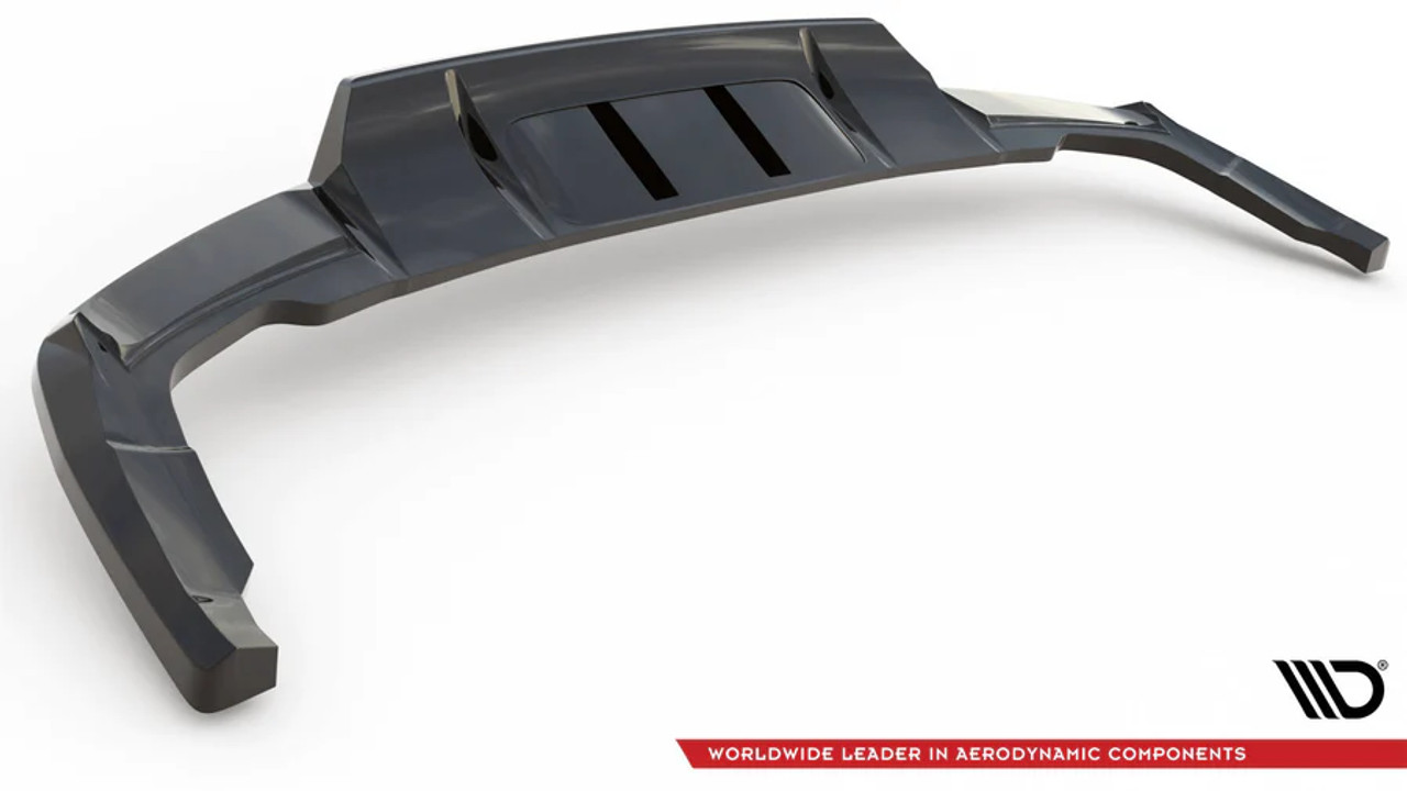 Maxton Design Central Rear Splitter w/ Vertical Bars for B9.5 Q5 S-Line SUV Facelift