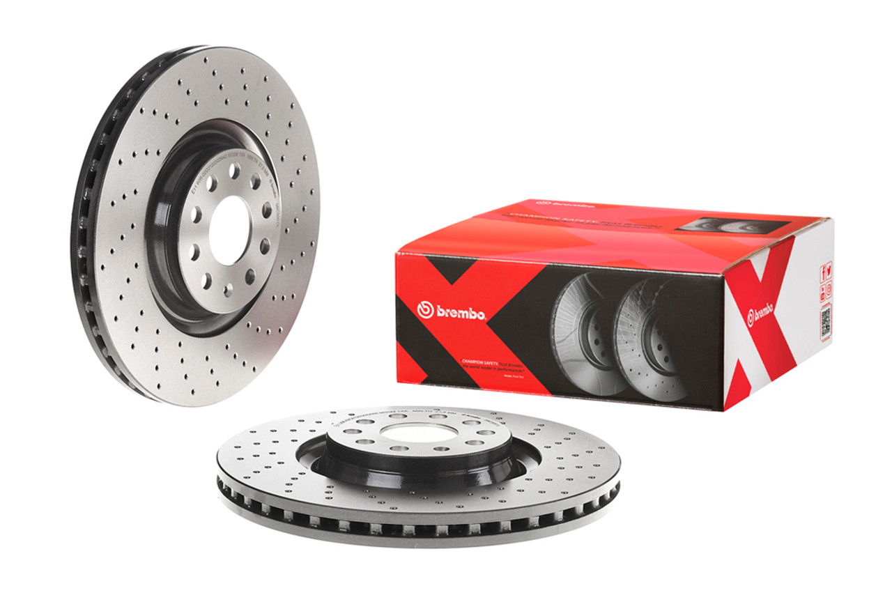 Brembo Xtra Cross Drilled UV Coated Front Brake Rotors 340x30 (Pair)