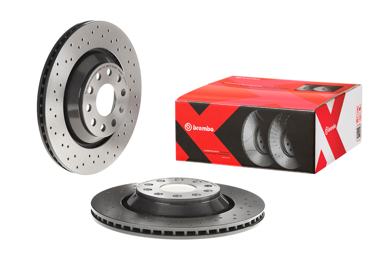 Brembo Xtra Cross Drilled UV Coated Rear Brake Rotors 310x22 (Pair)