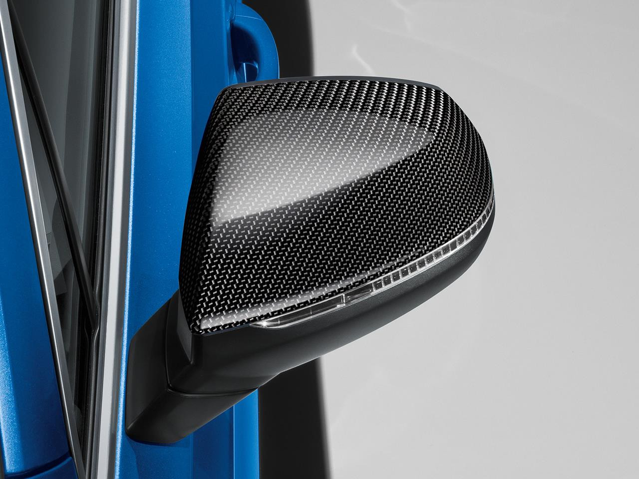 Genuine VW / Audi Carbon Fiber Mirror Cap Set for B9 Q5, SQ5, 4M Q7 & SQ7 with Side Assist