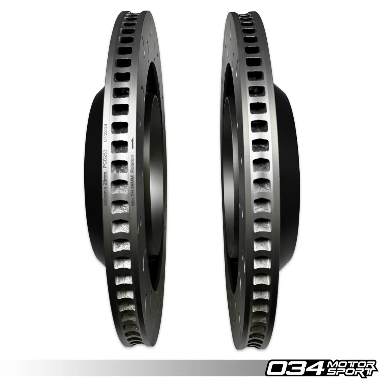 034Motorsport 2-Piece Floating Rear Brake Rotor Upgrade Kit for F8X BMW M2 Competition/CS, M3/M4 C/CS, & M4 GTS (2NH/2NK Caliper)
