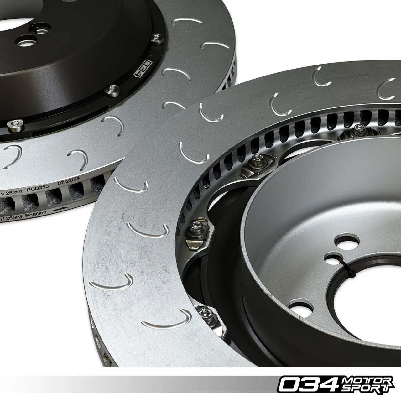 034Motorsport 2-Piece Floating Rear Brake Rotor Upgrade Kit for F8X BMW M2 Competition/CS, M3/M4 C/CS, & M4 GTS (2NH/2NK Caliper)