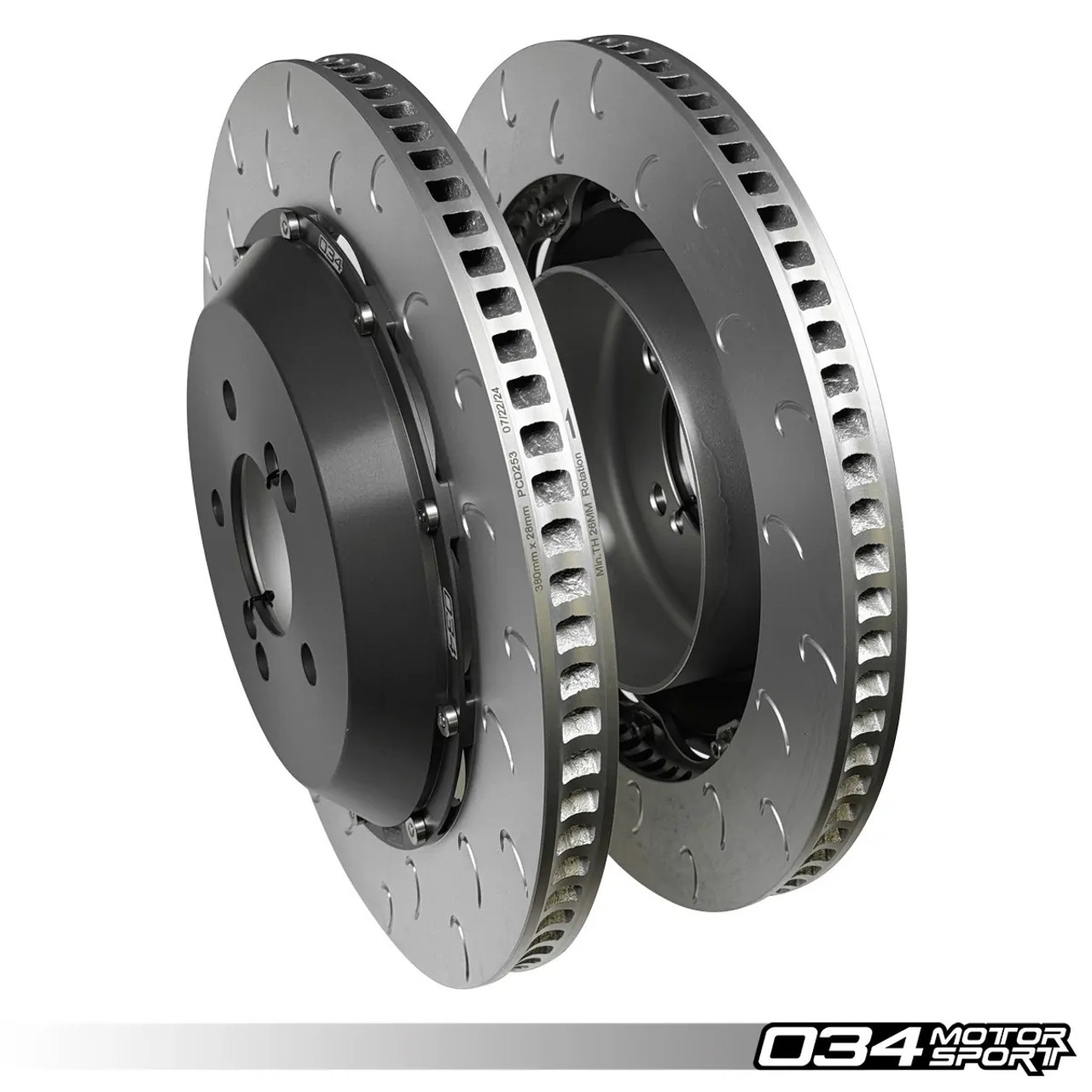 034Motorsport 2-Piece Floating Rear Brake Rotor Upgrade Kit for F8X BMW M2 Competition/CS, M3/M4 C/CS, & M4 GTS (2NH/2NK Caliper)