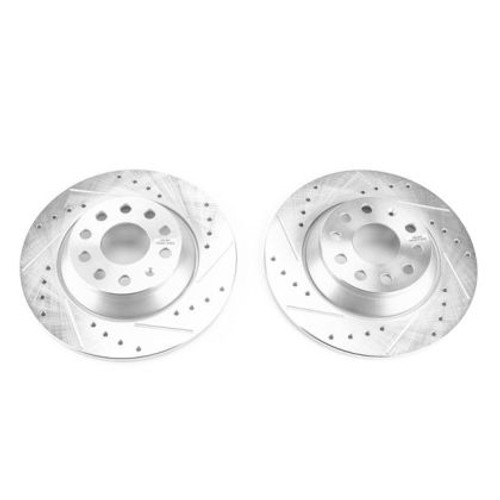 PowerStop Evolution Drilled, Slotted & Zinc Plated Rear Brake Rotors 300x12 MQB (Pair) PowerStop Evolution Drilled, Slotted & Zinc Plated Rear Brake Rotors 300x12 MQB (Pair)