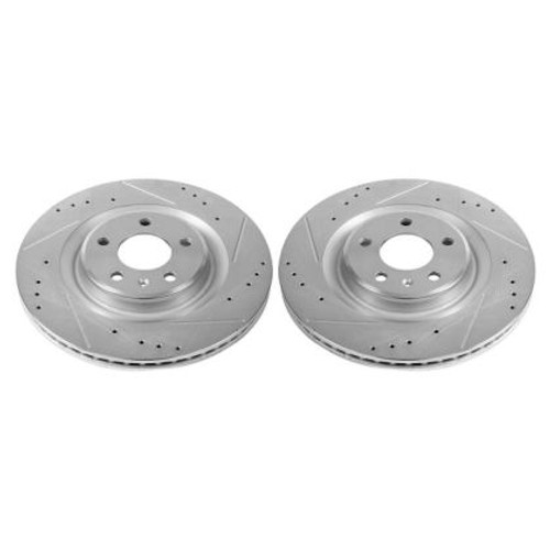 PowerStop Evolution Drilled, Slotted & Zinc Plated Rear Brake Rotors 330x22 (Pair) PowerStop Evolution Drilled, Slotted & Zinc Plated Rear Brake Rotors 330x22 (Pair)