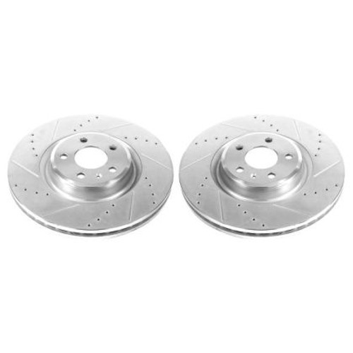 PowerStop Evolution Drilled, Slotted & Zinc Plated Front Brake Rotors 345x30 for Audi B8 (Pair) PowerStop Evolution Drilled, Slotted & Zinc Plated Front Brake Rotors 345x30 for Audi B8 (Pair)