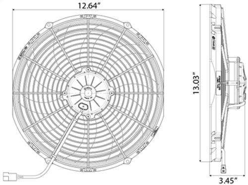 SPAL 12" High Performance Fan - Push / Curved