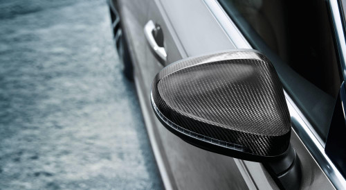 Genuine VW / Audi Gloss Carbon Fiber Mirror Cap Set for Audi B9 with Side Assist