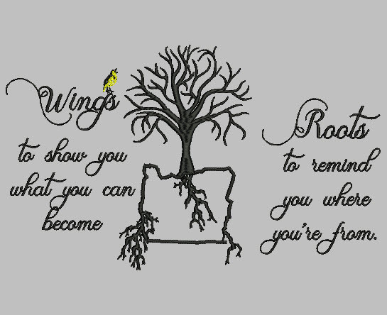 Oregon Roots Filled Embroidery Design ***DIGITAL DOWNLOAD*** - DD2BD