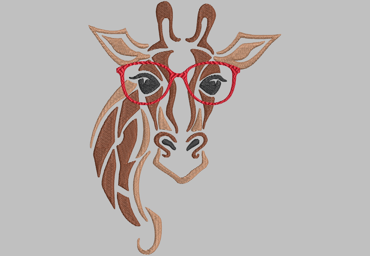 Giraffe with Glasses Embroidery Design ***DIGITAL DOWNLOAD ...