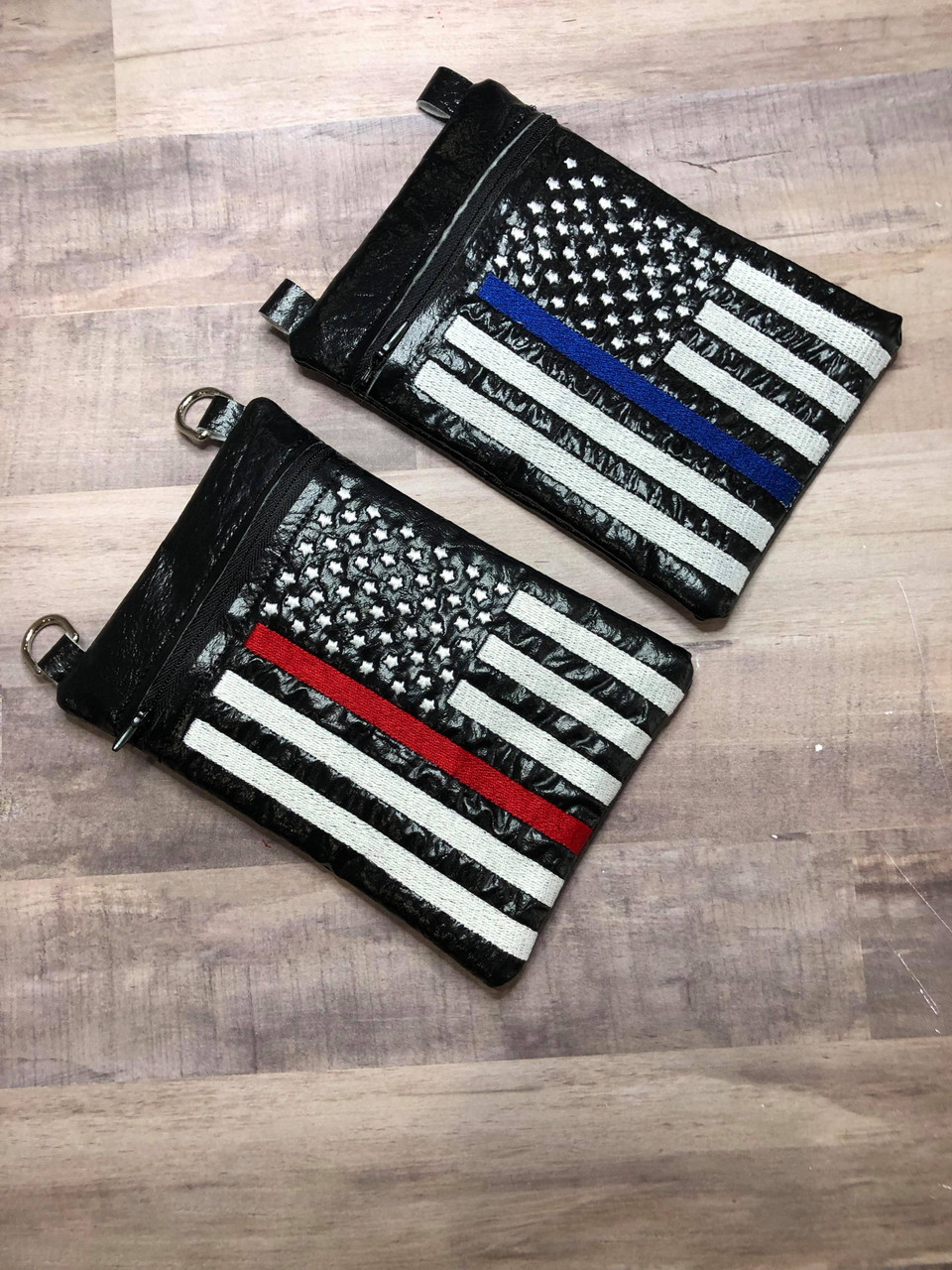 ITH Thin Blue / Red Line Vertical Top Zip Bag/Purse ***DIGITAL