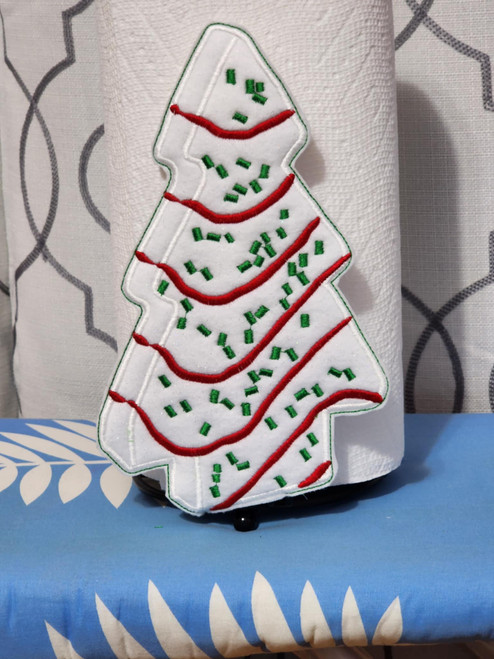 Tree Cake Paper Towel Holder Cover 6x10 Applique/ Embroidery Design ***DIGITAL DOWNLOAD***