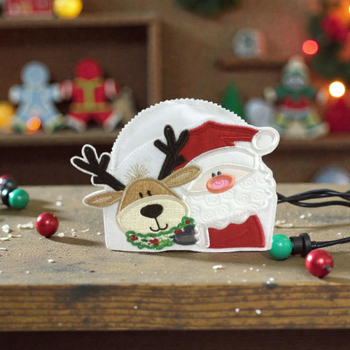 Santa Reindeer Napkin Holder Cover  Applique/ Embroidery Design ***DIGITAL DOWNLOAD***