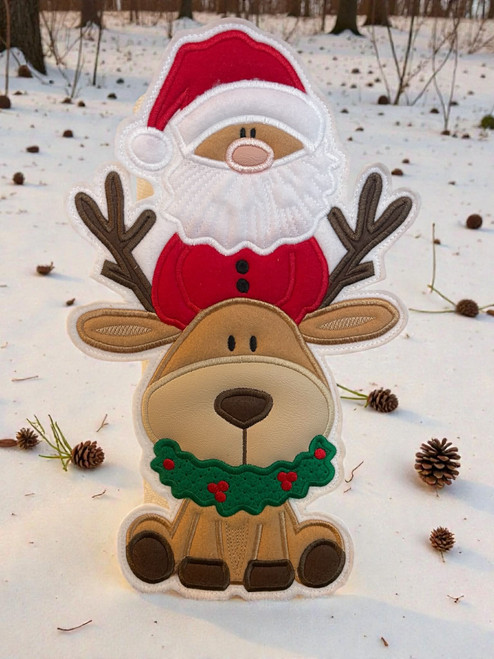 Santa Reindeer Paper Towel Holder Cover Applique/ Embroidery Design ***DIGITAL DOWNLOAD***