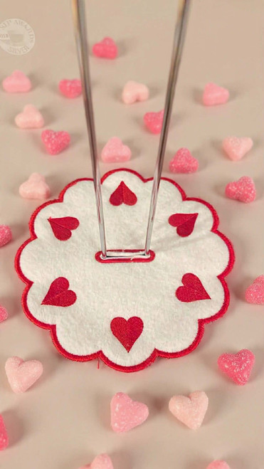 Scalloped Hearts Base Paper Towel Holder Cover Applique/ Embroidery Design ***DIGITAL DOWNLOAD***