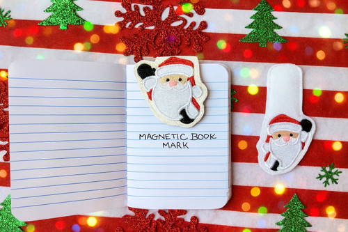 Santa FOBM Fold Over Bookmark  Applique / Embroidery Design ***DIGITAL DOWNLOAD***