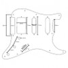 Pickguard - Stratocaster 11-Hole, Tremolo, HSS (dimensions)
