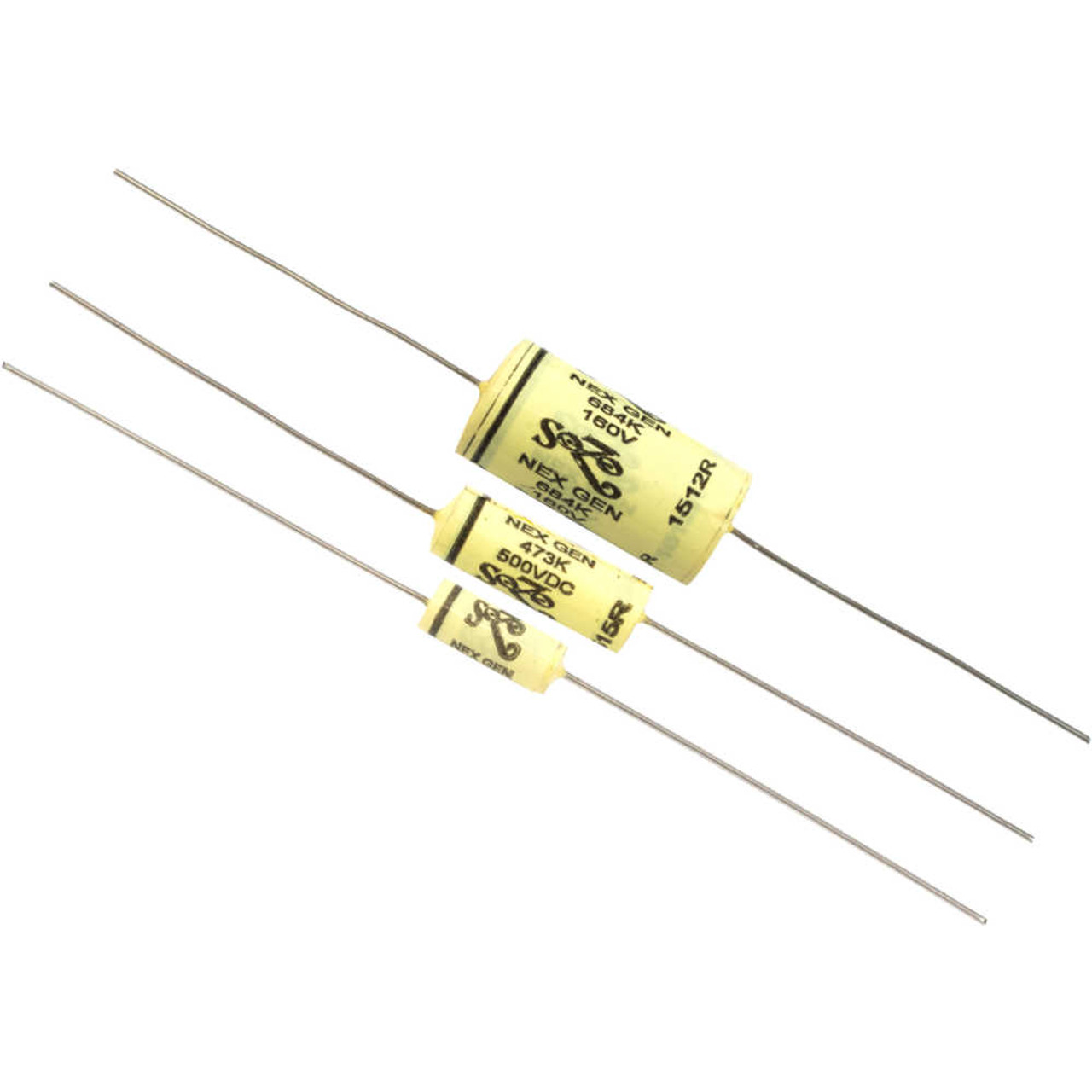 SoZo Capacitor - NexGen Yellow Mustard Vintage, Axial (choose value)