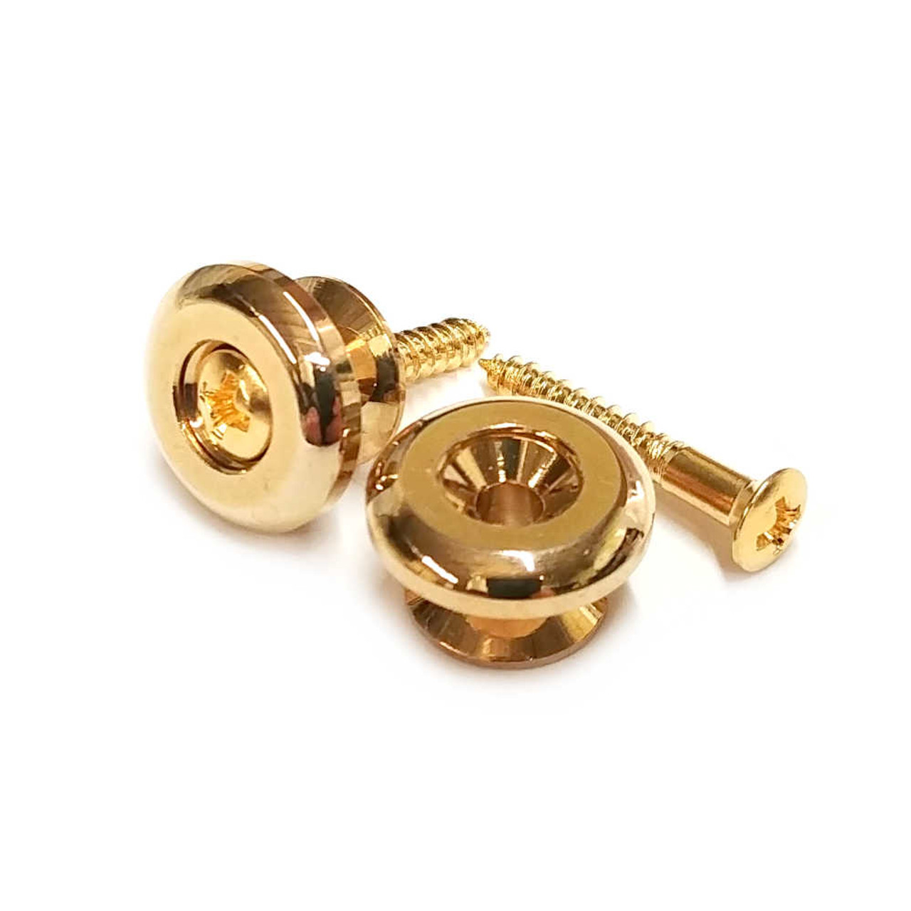 Oversized Strap Buttons - Gold (pair)