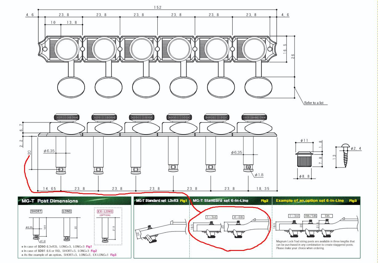 ギター GOTOH Machine Heads SD91_MG_05M_L6 SD91 MG-T - G-GOTOH