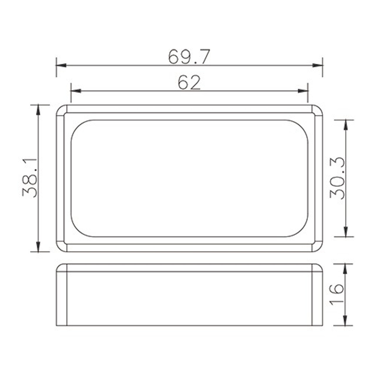 Humbucking Pickup Cover - Open Chrome