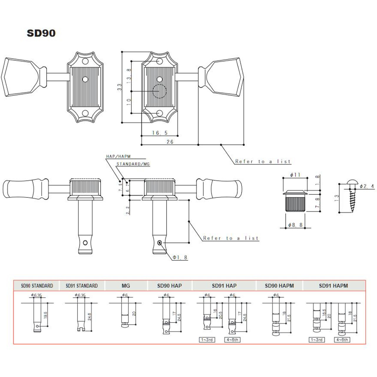 Gotoh SD90-MG-SL Top-Locking Tuners - 3+3 Nickel
