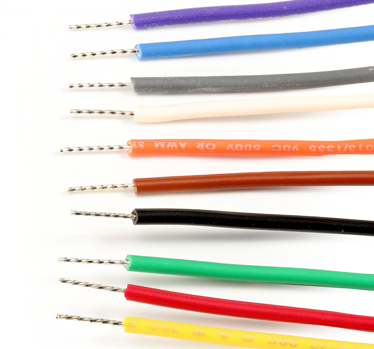 Hookup Wire - 22AWG 600V Stranded, Topcoat - 50' Roll (Choose Colour)