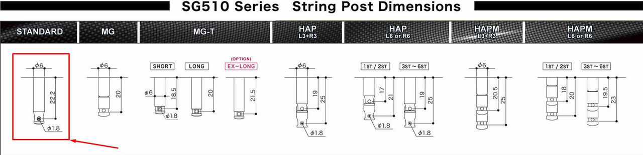 Gotoh SGS510Z-MGT-S5 Locking Tuners - 3+3 Black