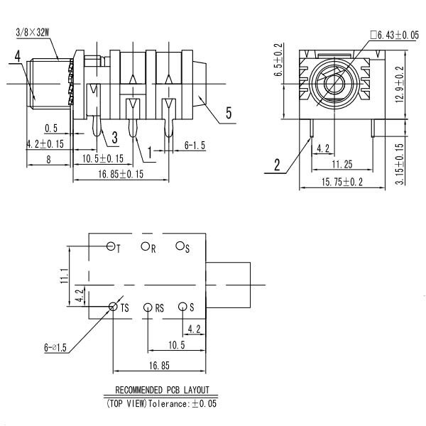 RADIOジャック PCB Socket Jack - Stereo - Canada