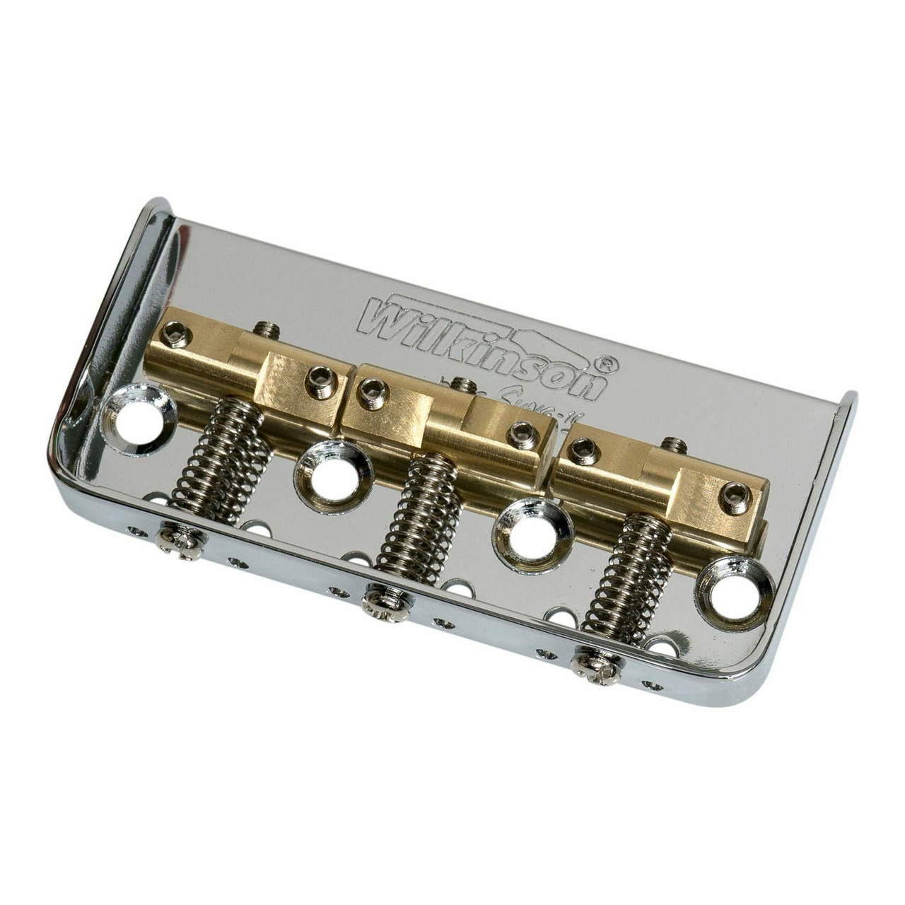 Wilkinson WTBS Short Tele Bridge /w Brass Saddles - Chrome - Canada