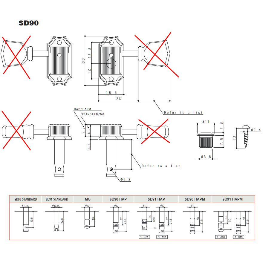 Gotoh SD90-05M Tuners - 3+3 Cosmo Black