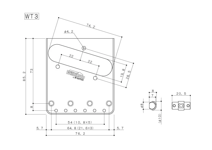 Gotoh WT-3 Wilkinson Telecaster Bridge (choose finish)