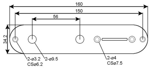 Control Plate - Telecaster US - Technical Drawing